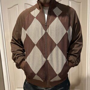 🍫 Chocolate Brown Puma Argyle Jacket (Men’s XL)